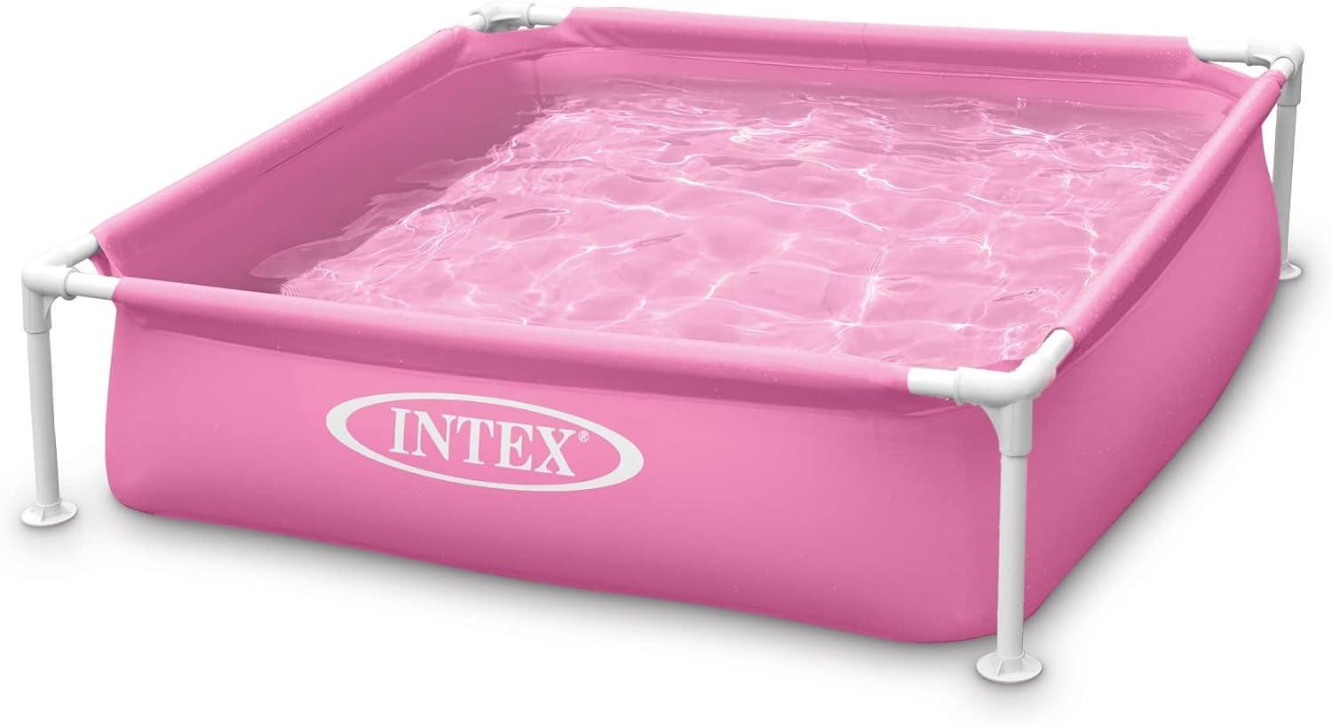 Intex Mini Frame Above Ground Swimming Pool Pink 48in X 48in X12in
