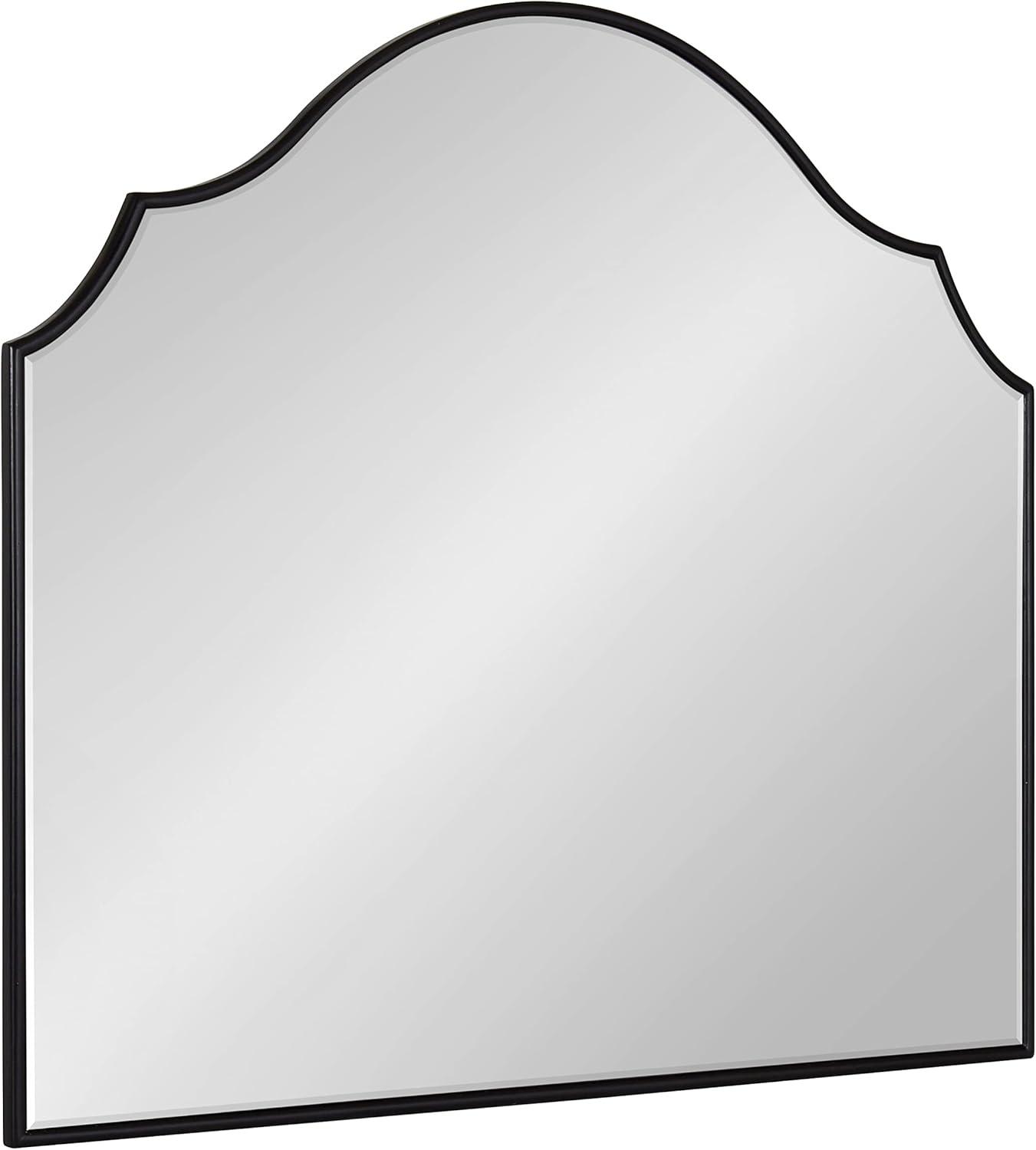 Kate and Laurel Leanna Framed Arch Wall Mirror, 32x28, Black