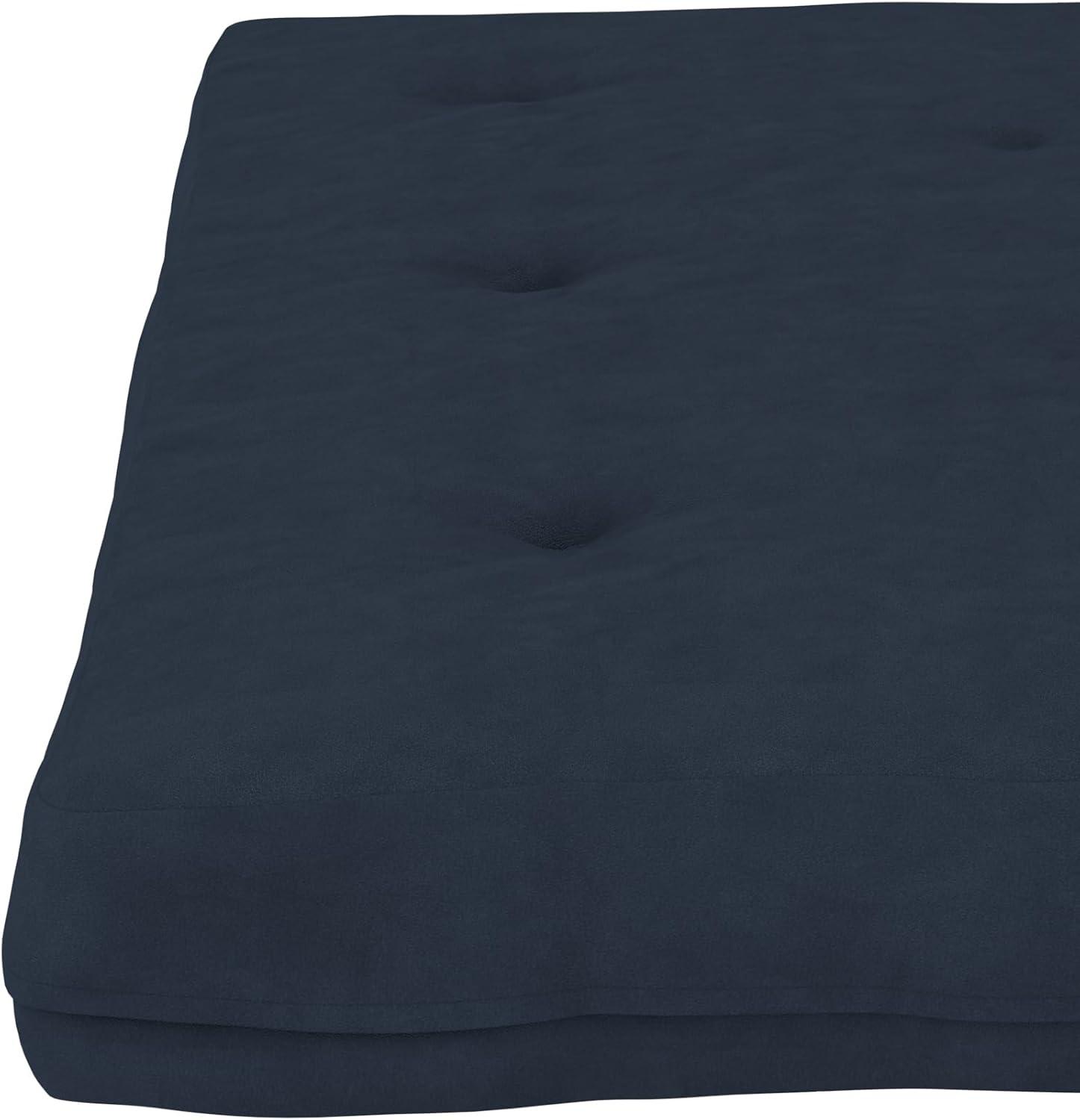 Full Blue Polyester Fill Futon Mattress with Microfiber Cover