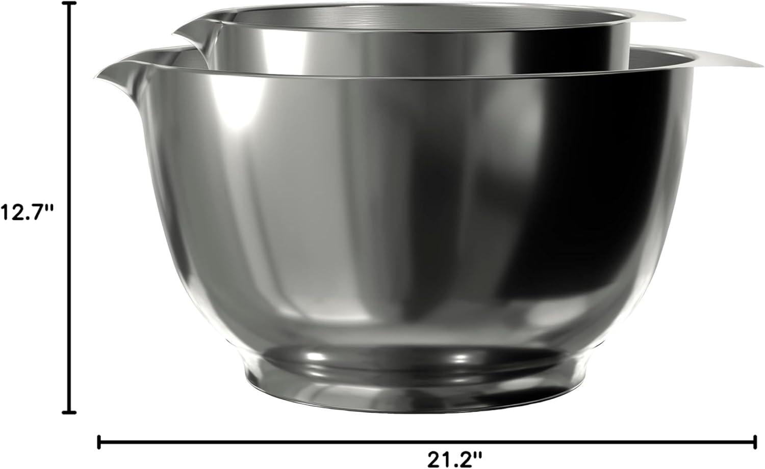 Stainless Steel Nesting Mixing Bowl Set with Lids