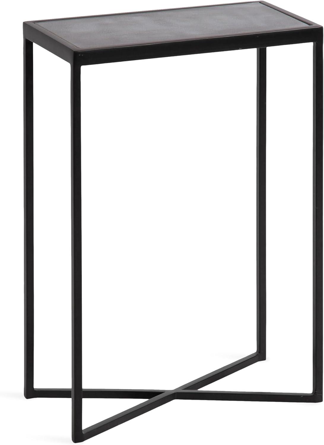 Kate and Laurel Jaspur Rectangle Metal Side Table, 16x8x24, Gold