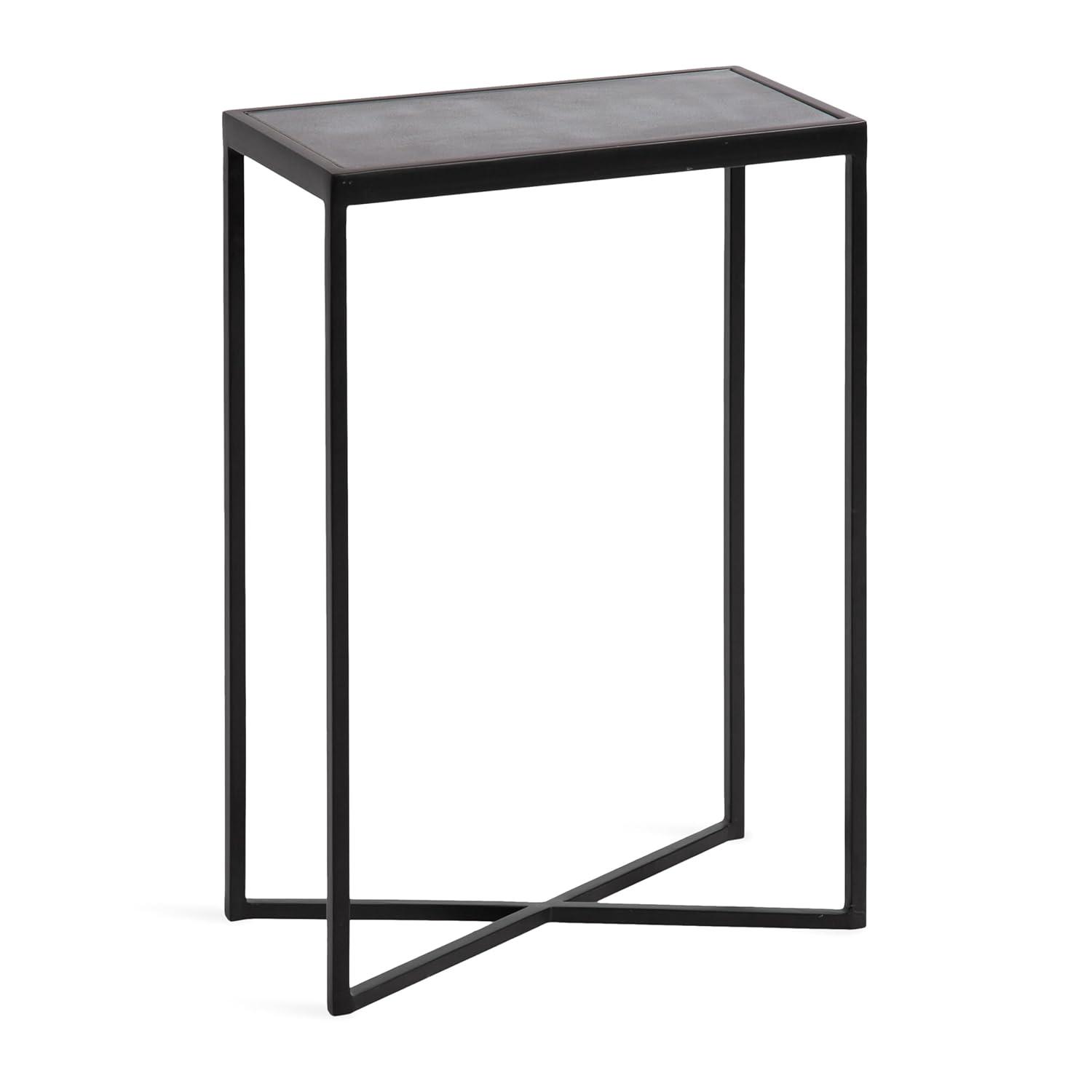 Kate and Laurel Jaspur Rectangle Metal Side Table, 16x8x24, Silver