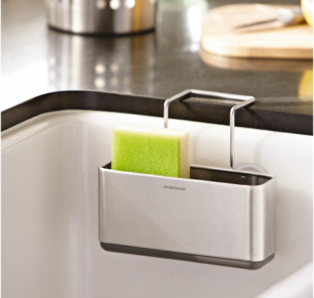simplehuman Slim Sink Caddy Sponge Holder, Brushed Stainless Steel