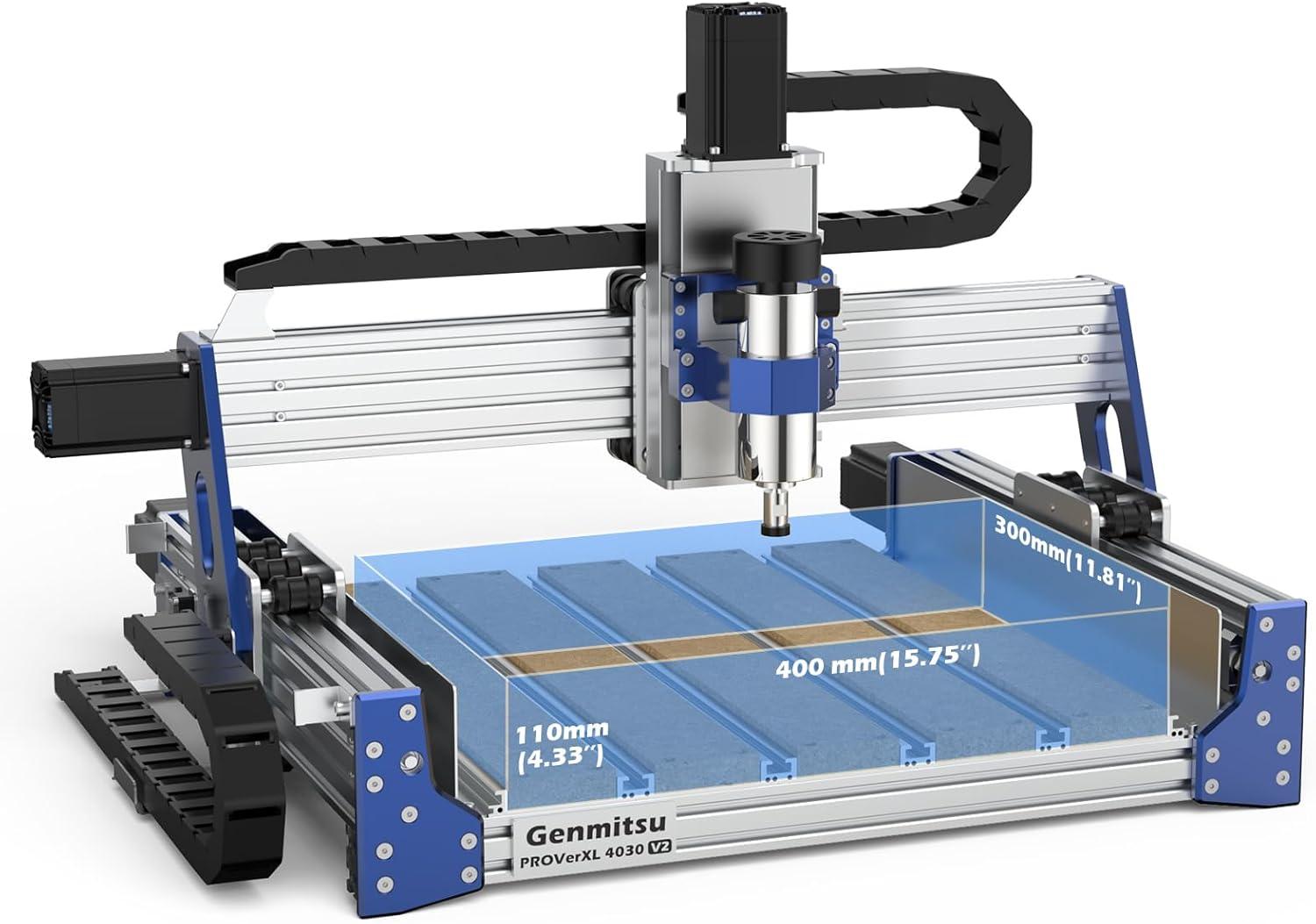 Genmitsu CNC Router Machine PROVerXL 4030 V2, Fast Speed for Wood Metal Acrylic PCB MDF, Upgrade 3 Axis Engraving Machine with Closed-Loop Motor and Ball Screw