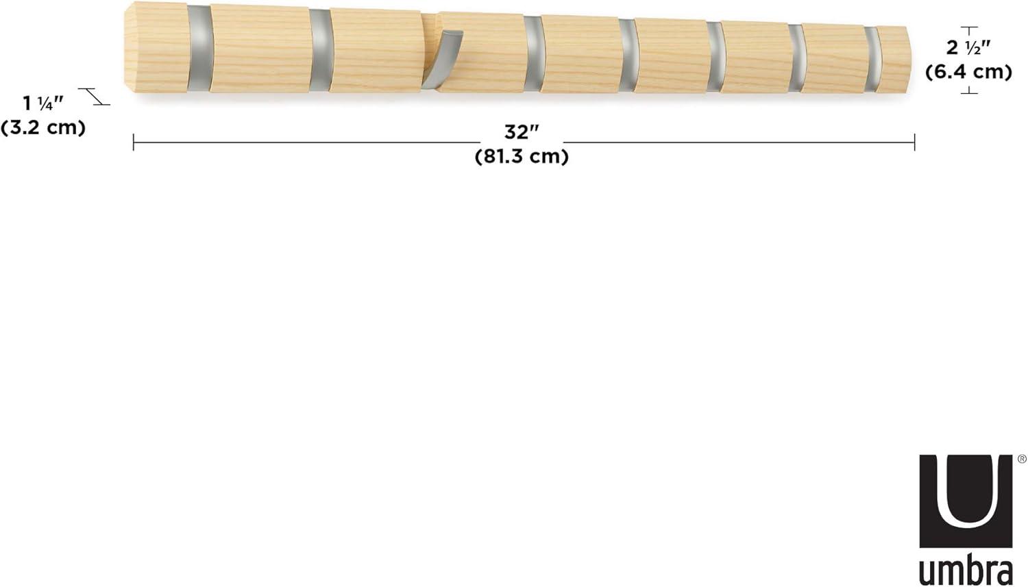 Flip 8 - Hook Solid Wood Coat Rack