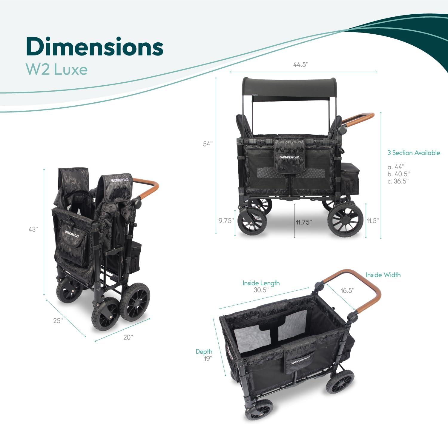 Elite Black Camo Double All-Terrain Steel Bassinet Stroller Wagon