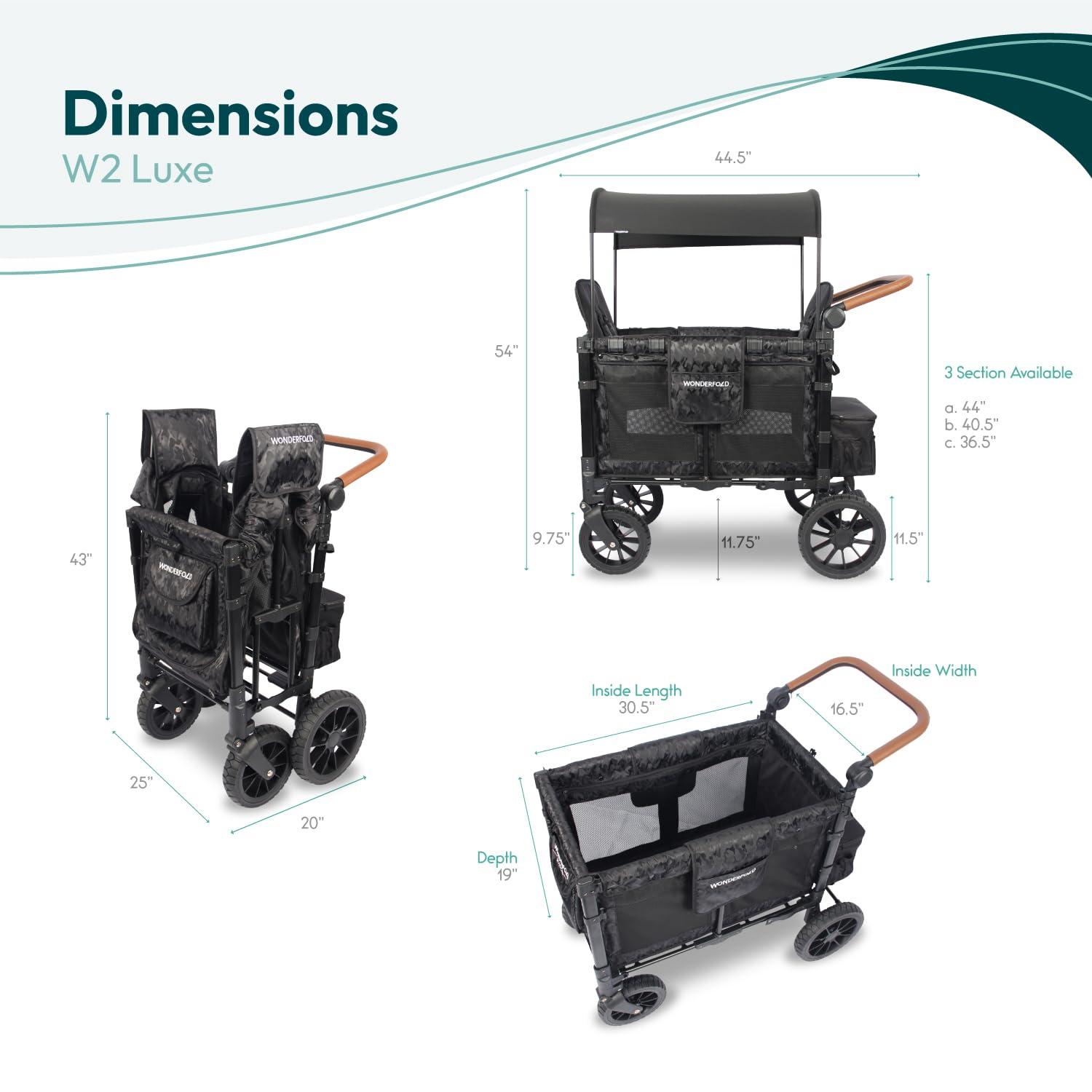 Elite Black Camo Double All-Terrain Steel Bassinet Stroller Wagon