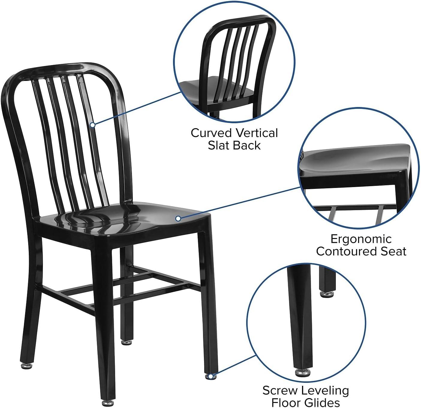 Stamford Black Galvanized Steel Indoor/Outdoor Side Chair