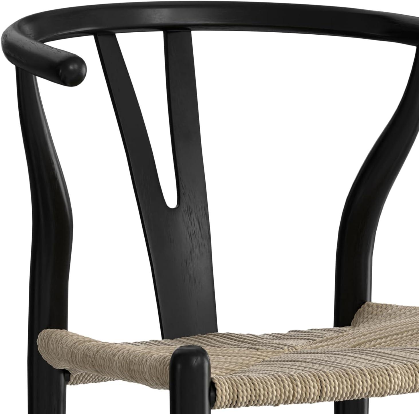 Simpli Home Chocolate Solid Wood Dining Chair with Y-Back Design in Mid-Century Modern Style (Set of 2) (Set of 2)