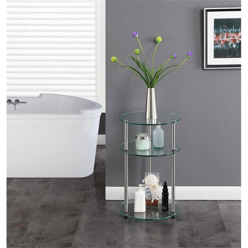 Convenience Concepts Designs2Go No Tools 3 Tier Round Table, Multiple Finishes