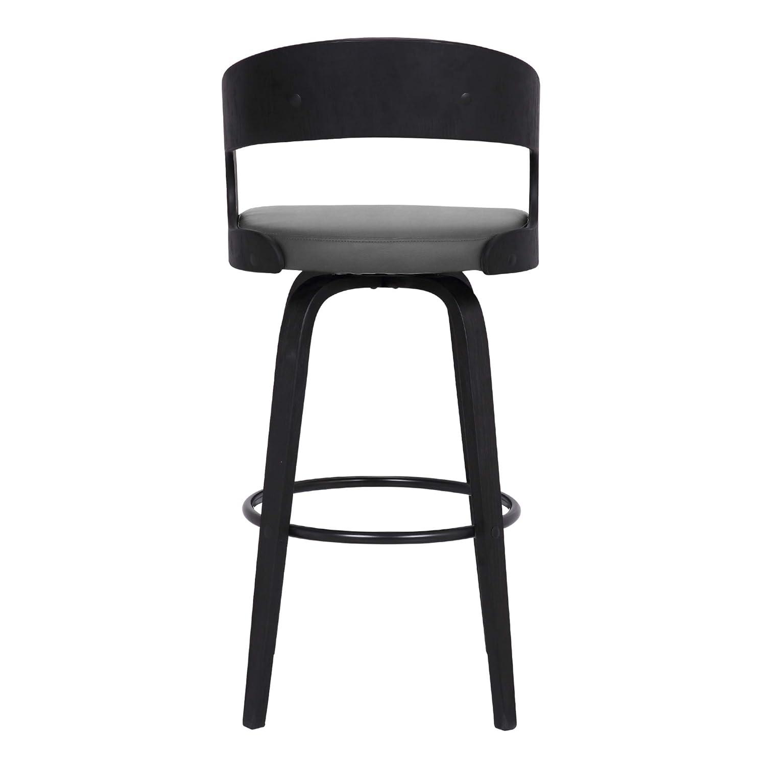 Shelly Contemporary Bar Stool Black/Gray - Armen Living
