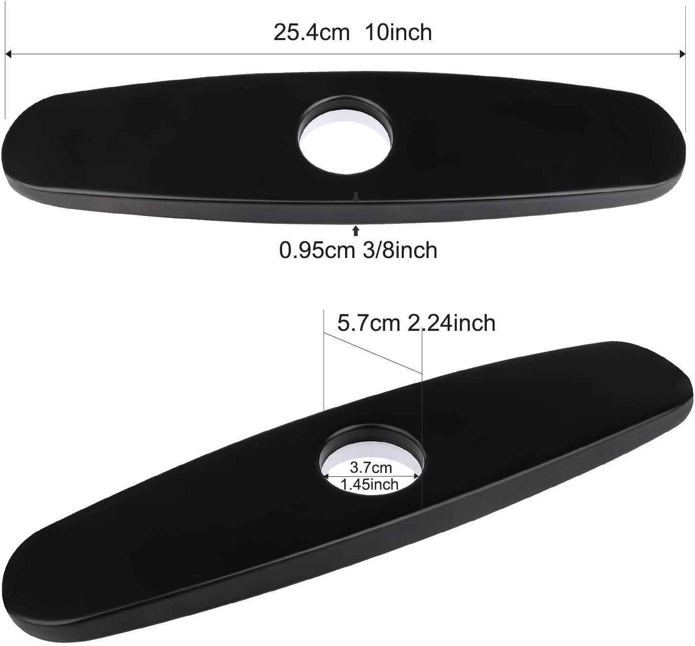 10 Inch Sink Faucet Hole Cover, Stainless Steel Oval Deck Plate Faucet Escutcheon Sink plate, Black