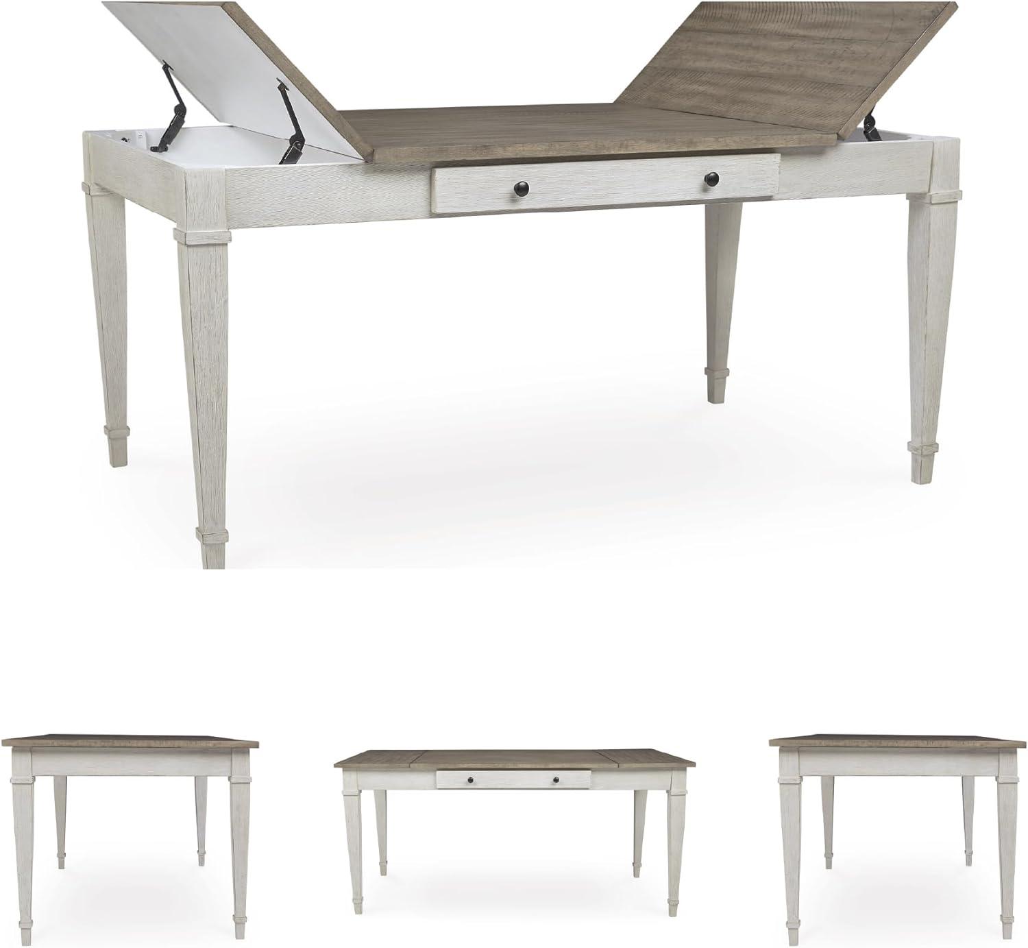 Signature Design by Ashley Casual Skempton Dining Table, White/Light Brown