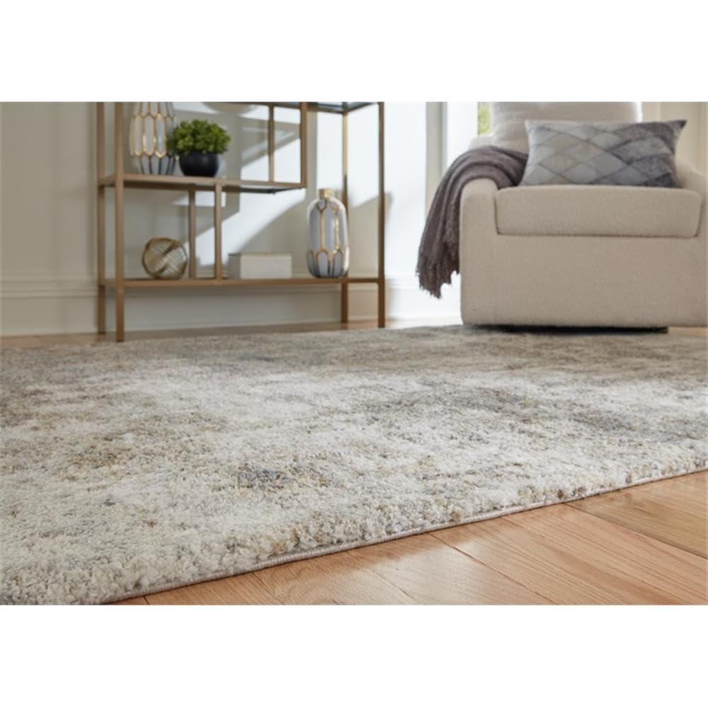 Signature Design by Ashley Pearidge Casual 7'11" x 10' Machine Woven Cloudy Abstract Pattern Large Area Rug, High Pile, Brown, Beige, Gray, & White