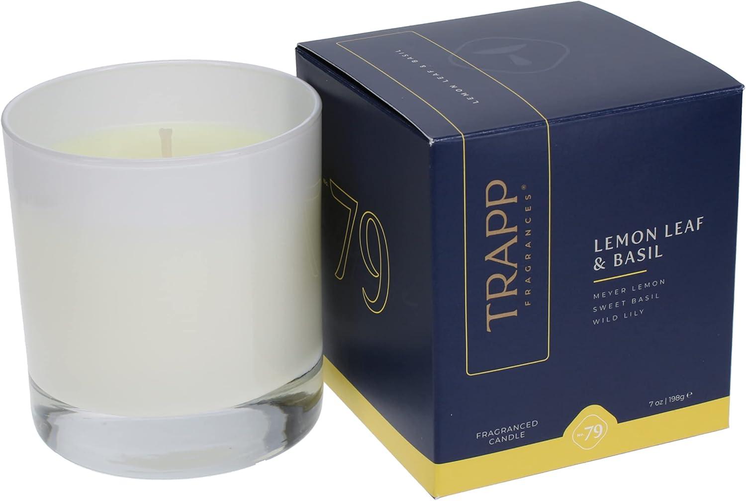 White Soy Jar Candle with Lemon Leaf & Basil Scent