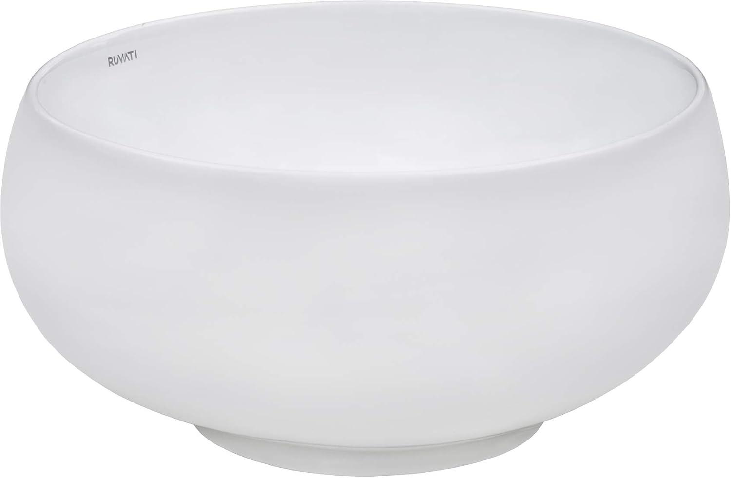 Ruvati Bathroom Vessel Sink Round White Circular Above Counter Porcelain Ceramic