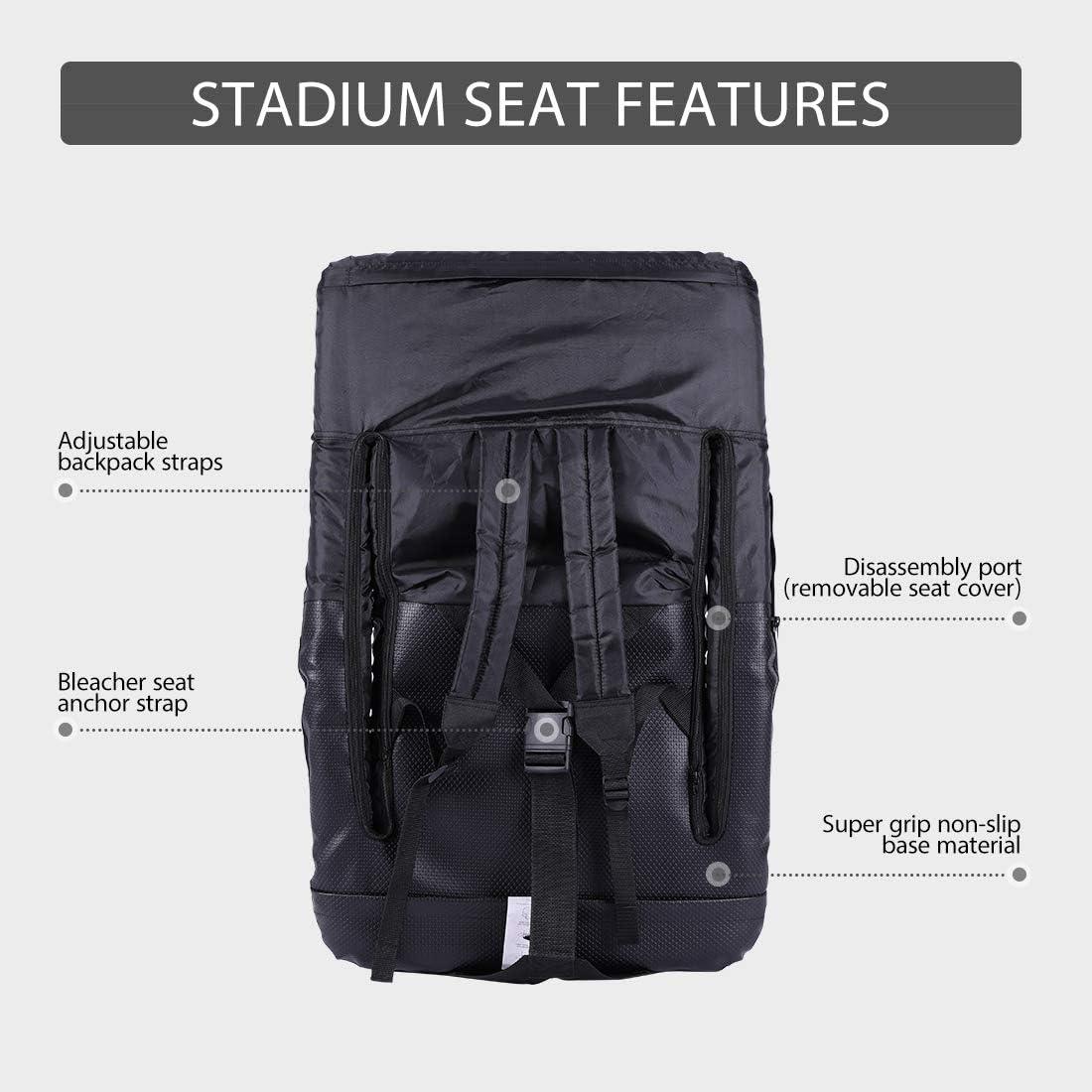 SPECSTAR Foldable Stadium Seat Chair for Bleachers with Padded Back Support and Armrests 2 pack