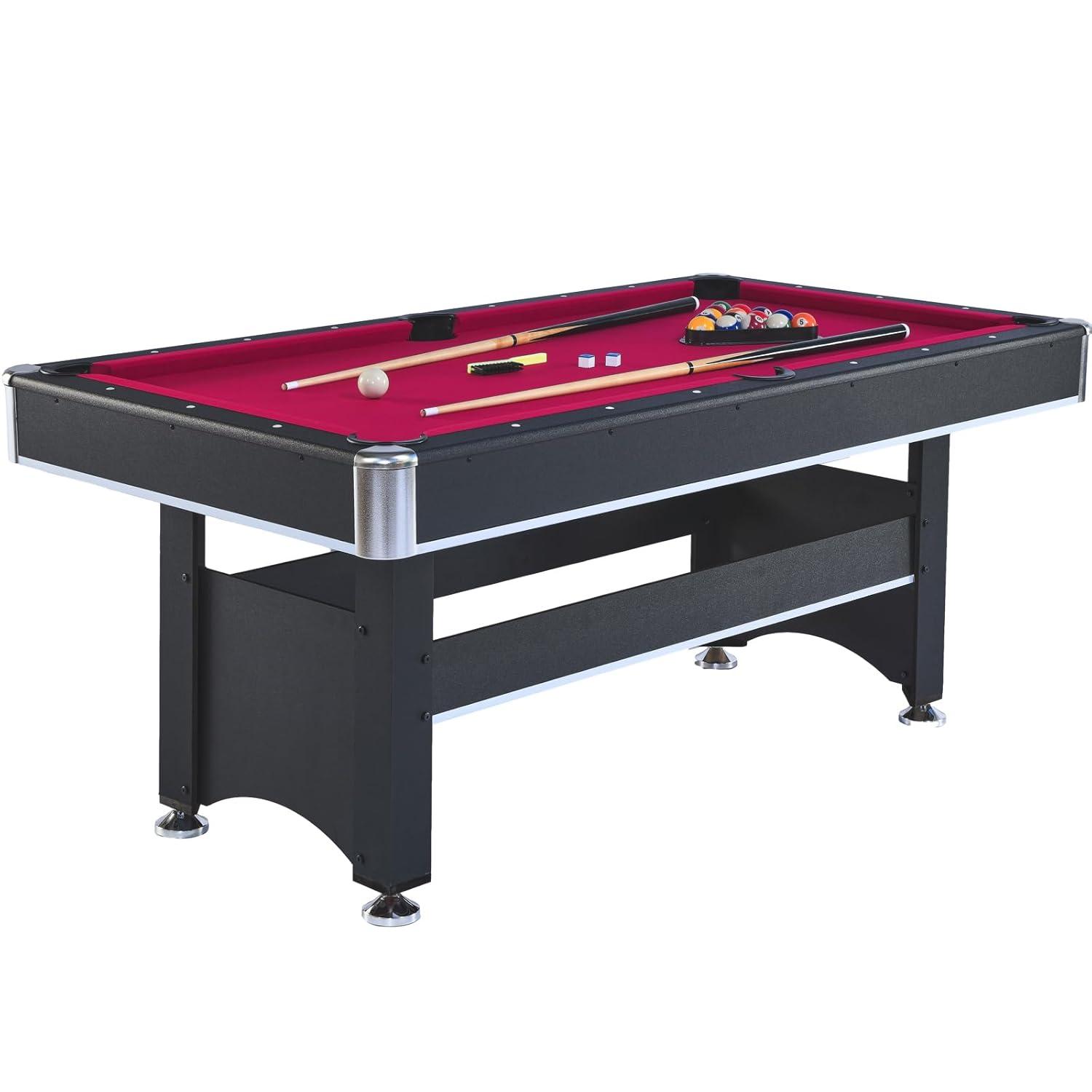 6-Foot Pool Table with Table Tennis Top, Multi Game Table, Billiard Table with Table Tennis Conversion Top