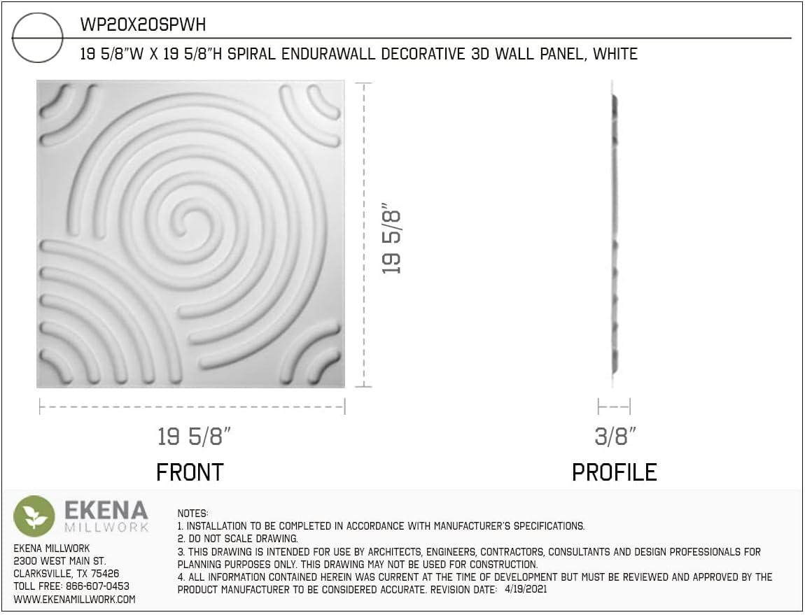 Ekena Millwork Spiral EnduraWall Decorative 3D Wall Panel (Set of 10)