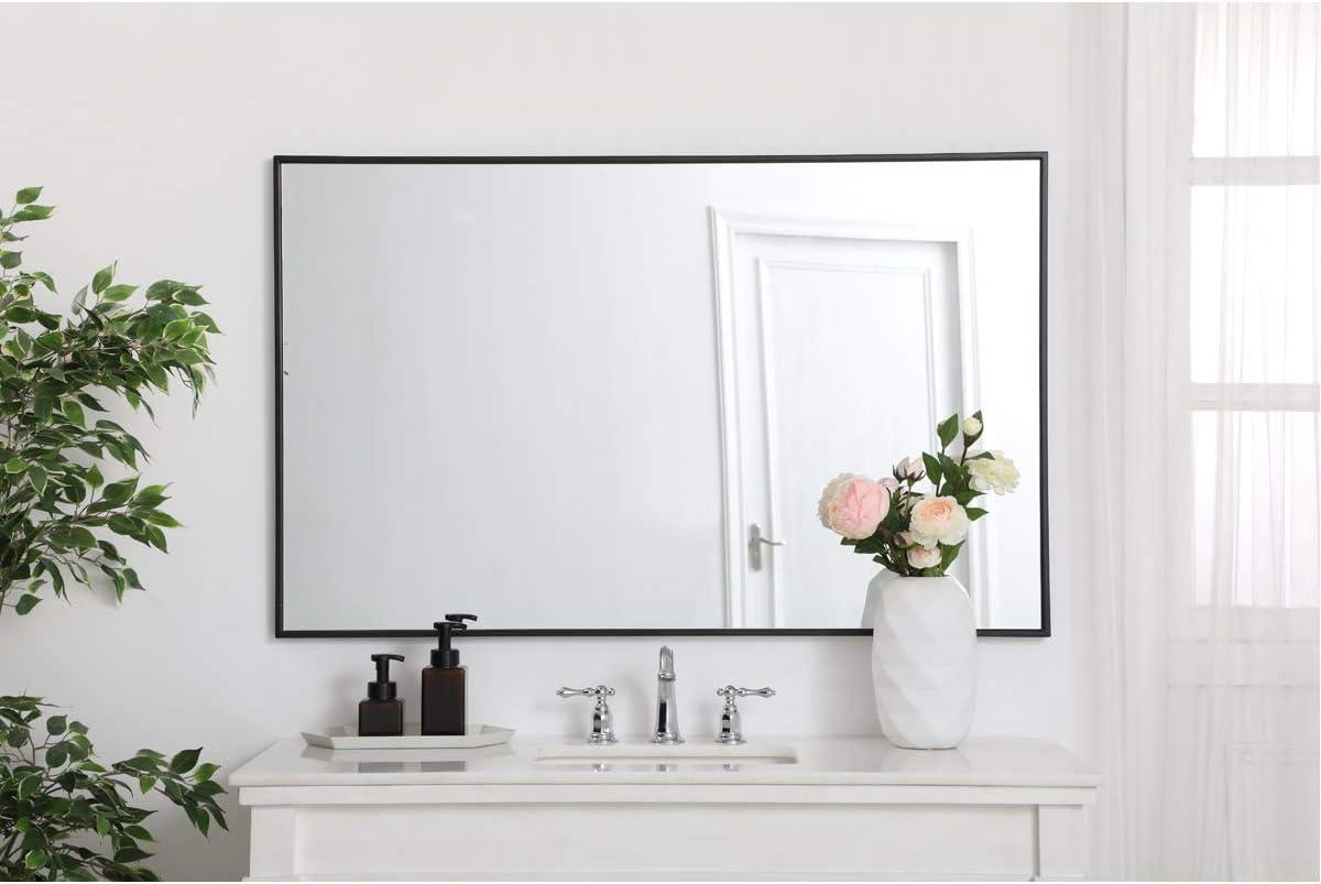 Metal frame rectangle mirror 30 inch in Black