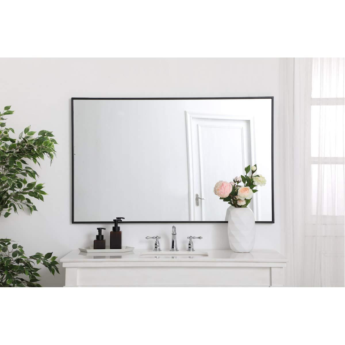 Metal frame rectangle mirror 30 inch in Black