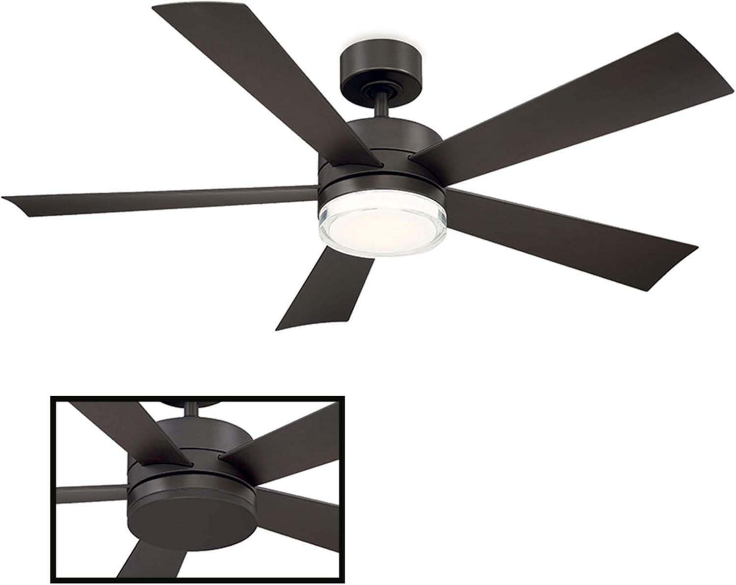 Wynd 5 - Blade Outdoor /Indoor Smart Ceiling Fan with Remote Control and LED Light Kit Included