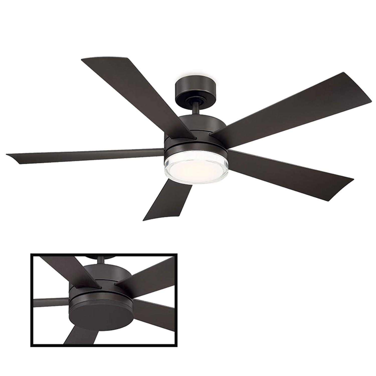 Wynd 5 - Blade Outdoor /Indoor Smart Ceiling Fan with Remote Control and LED Light Kit Included, Works With Alexa and iOS or Android App