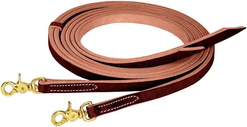 Sunset Harness Leather Reins with Brass Hardware