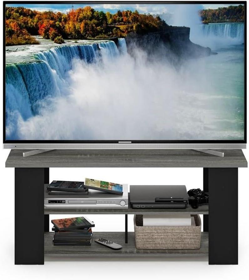 Furinno 15118 JAYA TV Stand Up To 50-Inch, French Oak Grey/Black