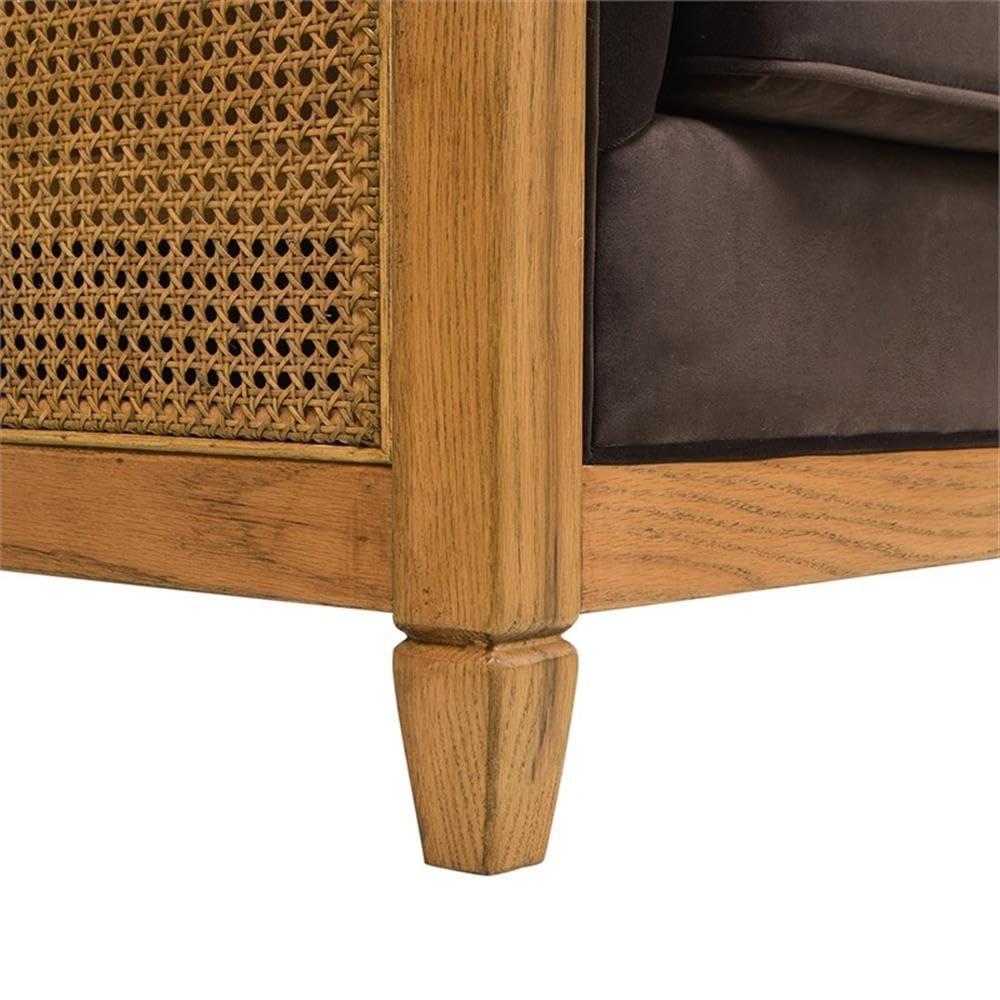 Jennifer Taylor Home Georgia Cane Rattan Tuxedo Seating Collection (Sofa), Brown