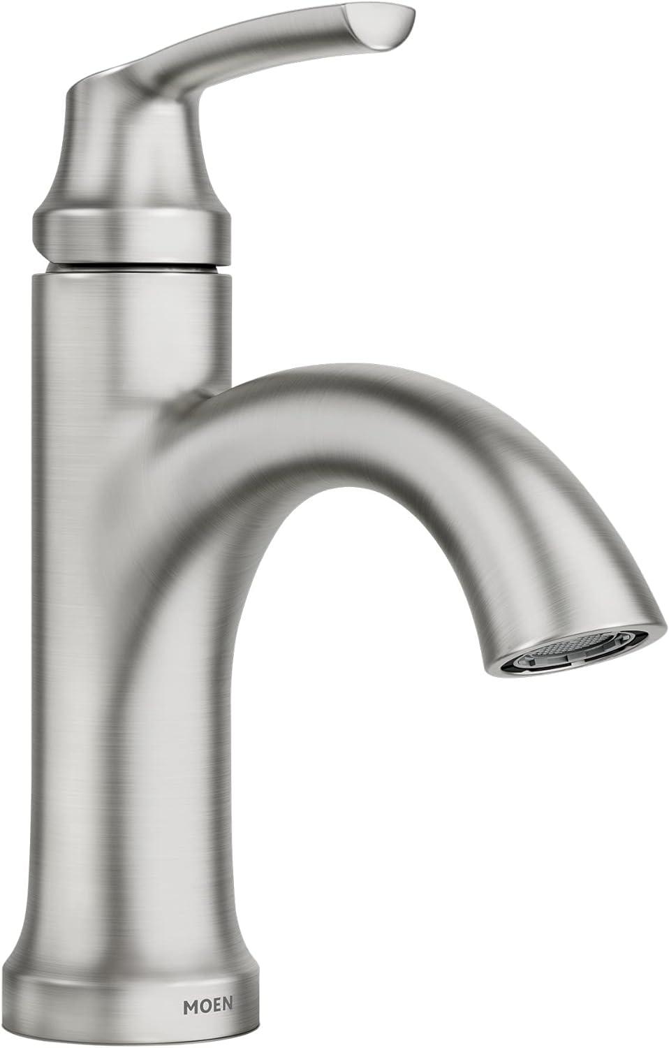 Elegant Wellton High Arc Brushed Nickel Single-Handle Bathroom Faucet