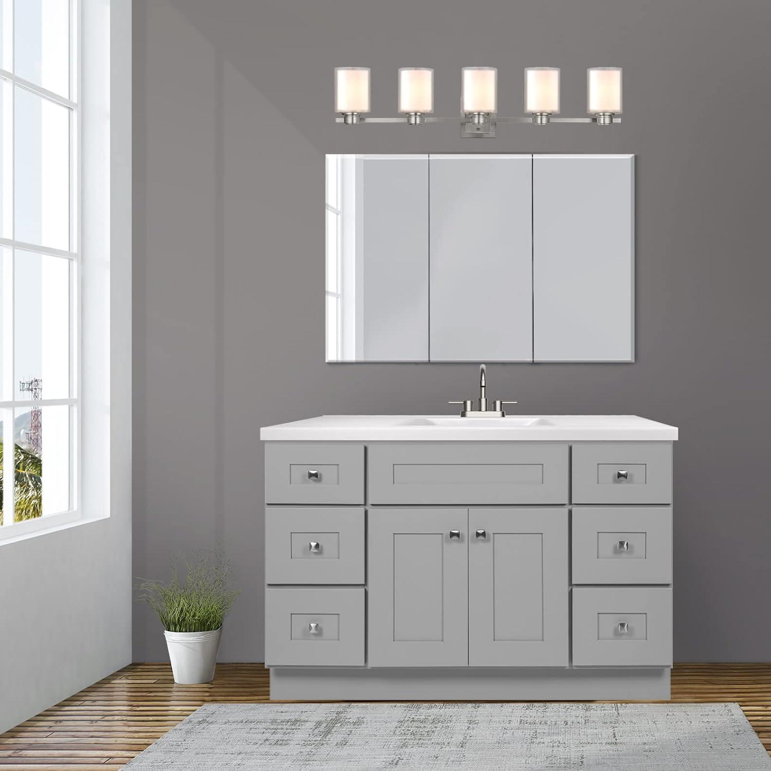 Design House Brookings 48 Inch Bathroom Vanity, Ready to Assemble, Solid Wood, Sherwin Williams – Design House, 599001-