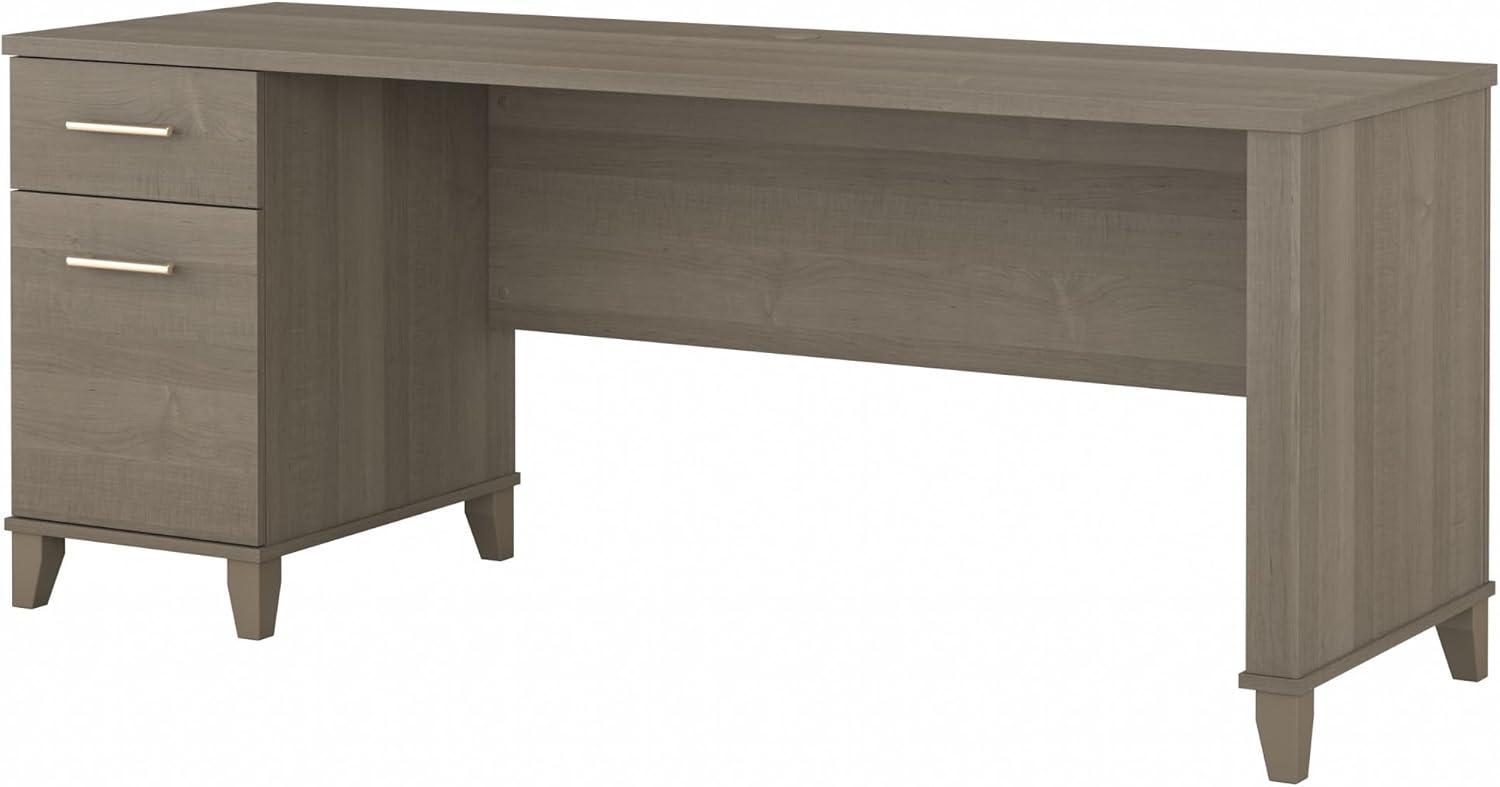 Bush Furniture Somerset 72" Single Pedestal Desk, Ash Gray