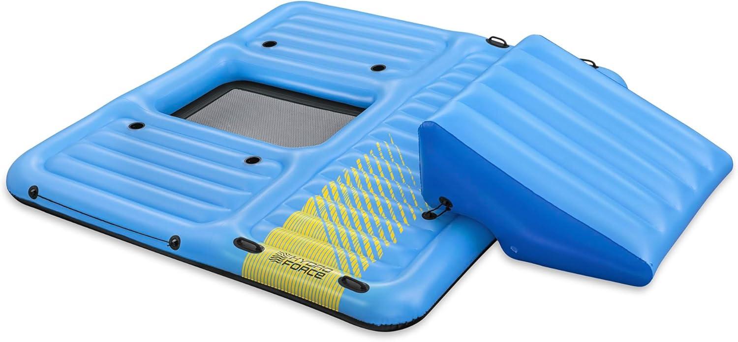 Bestway Hydro Force Detachable Summer Slide 5 Person Inflatable Activity Island with Cup Holders and Heavy Duty Handles for Easy Transport, Blue
