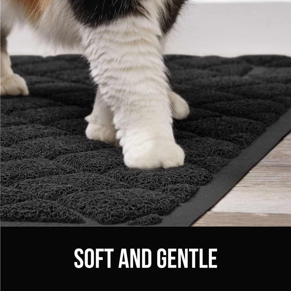 Gorilla Grip Cat Litter Mat, Water Resistant, Traps Mess, Easy Clean, 24 x 17, Black