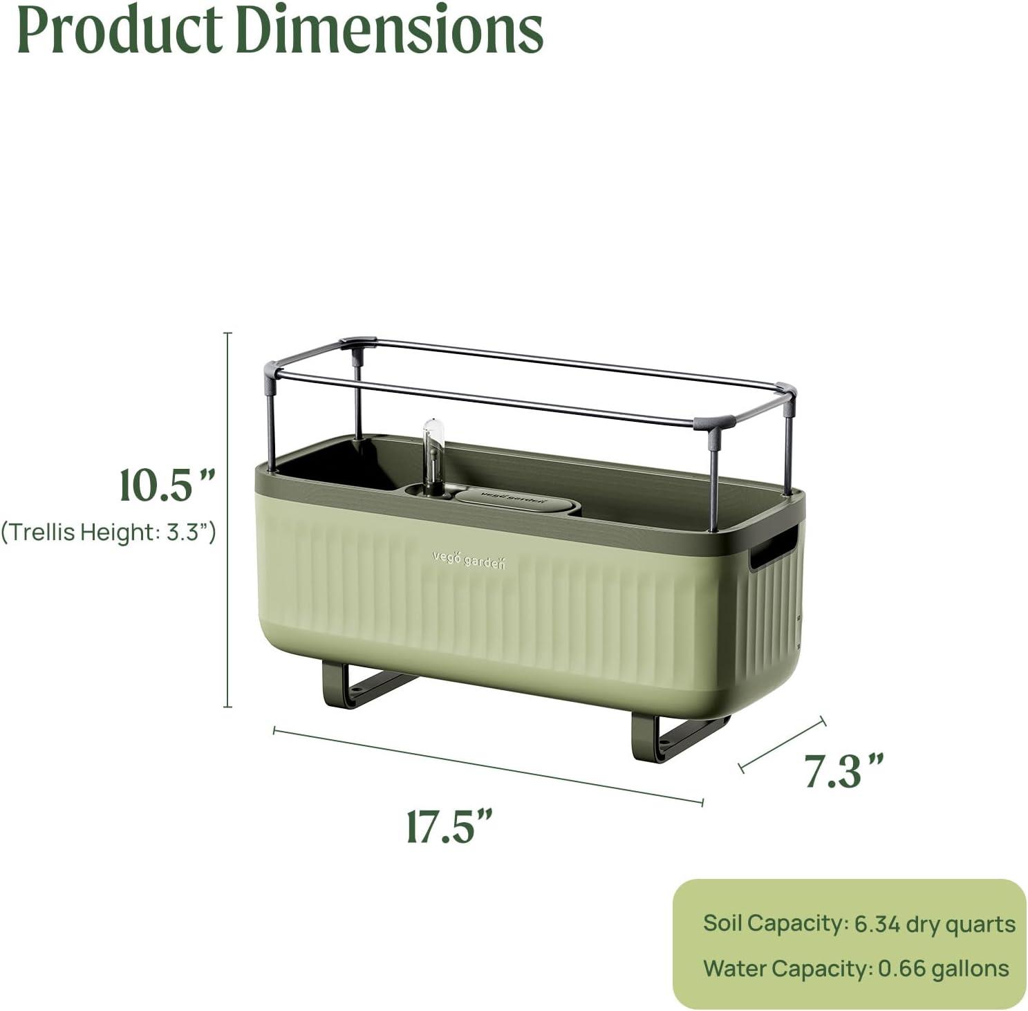 Vego Garden Mini Herb Plastic Outdoor Pot Planter with Trellis