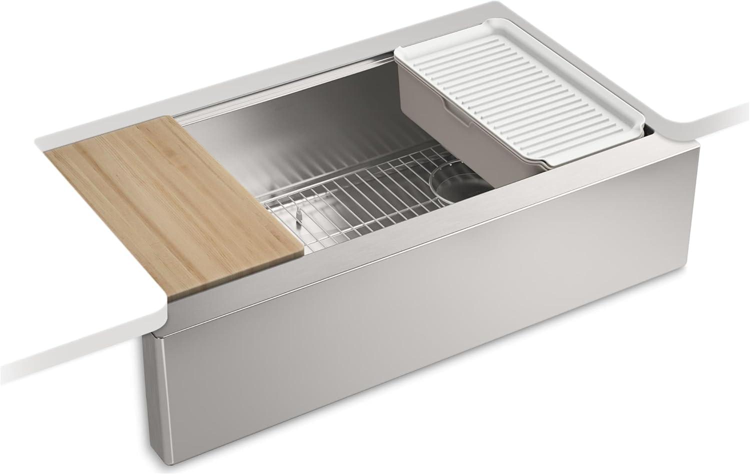 Strive 36" Stainless Steel Farmhouse Undermount Single-Bowl Kitchen Sink