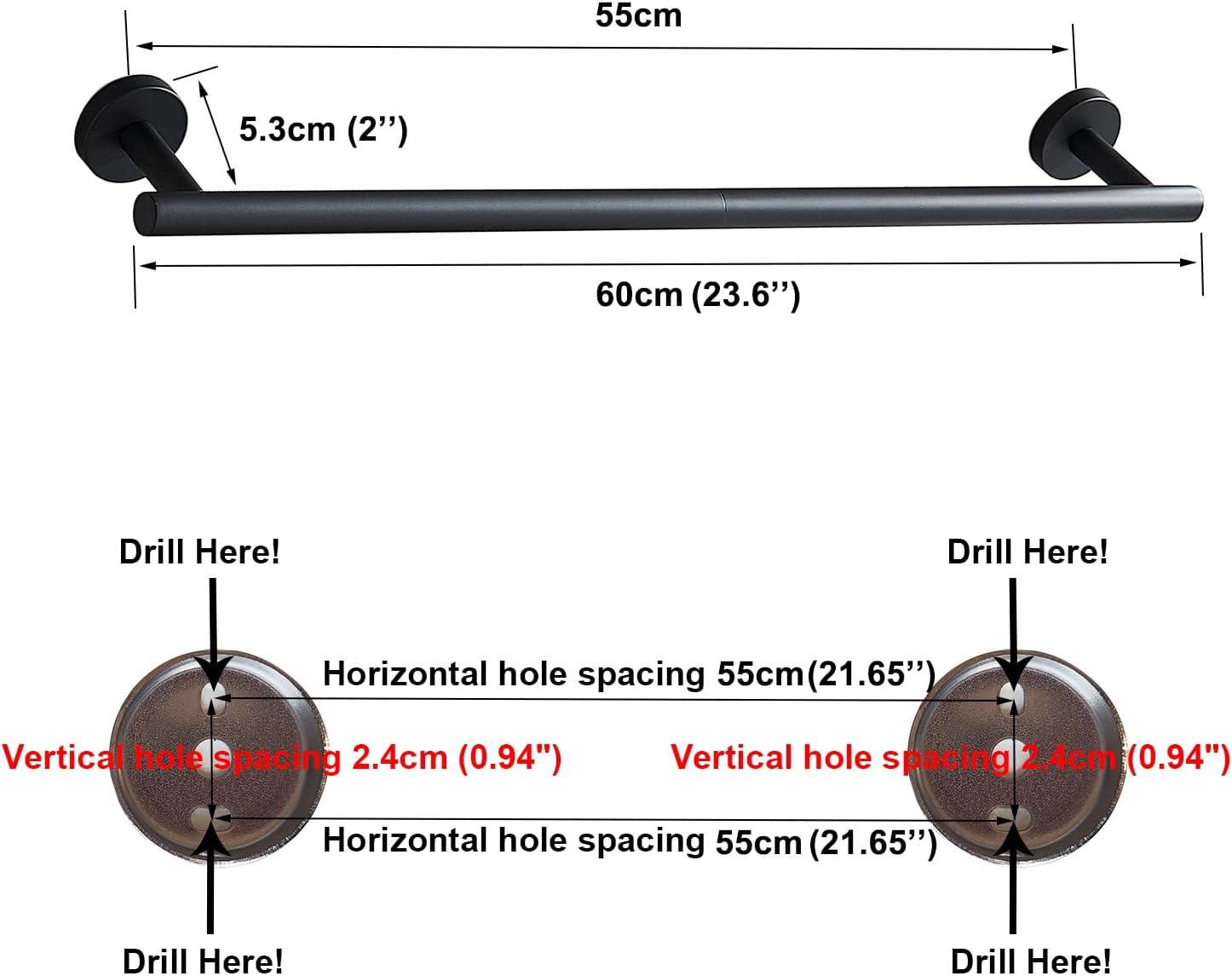 24 Inch Towel Bar Sets 4 Pieces Bathroom Kit Accessories Restroom Towel Ring Holder Toilet Paper Holder and Hook Set SUS 304 Stainless Steel Bathroom Hardware Heavy Duty Wall Mount (Brushed Silver)