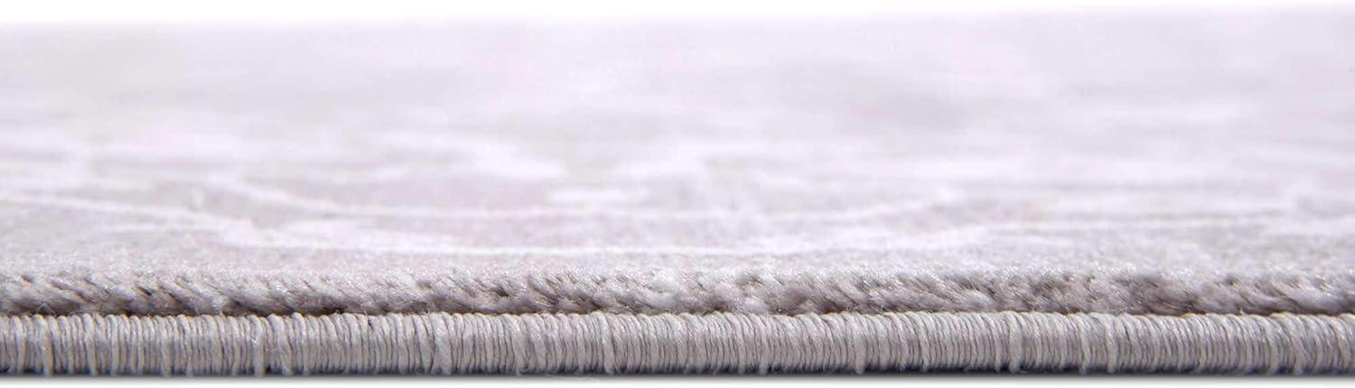 Unique Loom New Classical Collection Area Rug - Olympia (8'  Square Light Gray/Ivory)