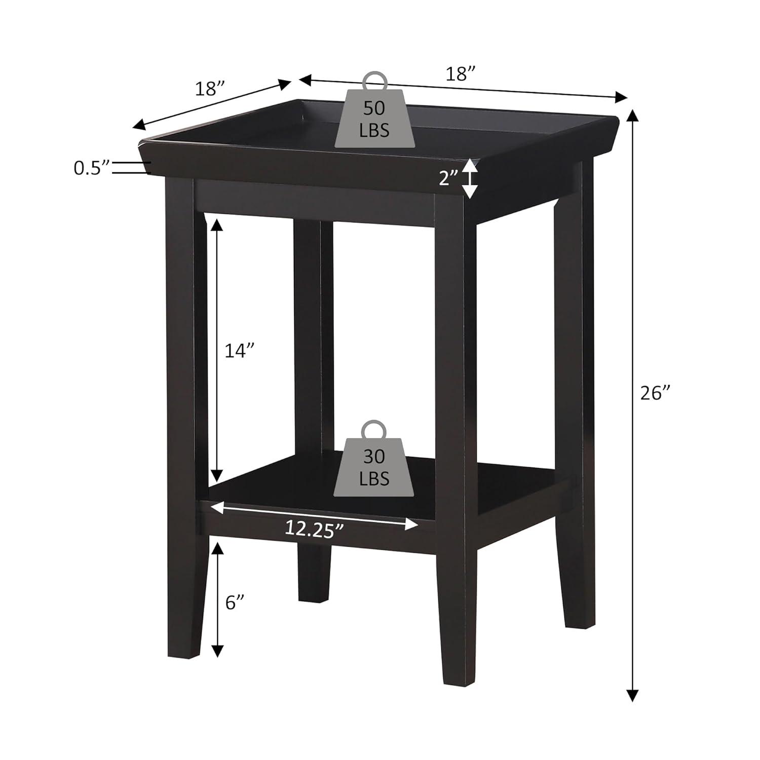 Ledgewood End Table with Shelf, Gray