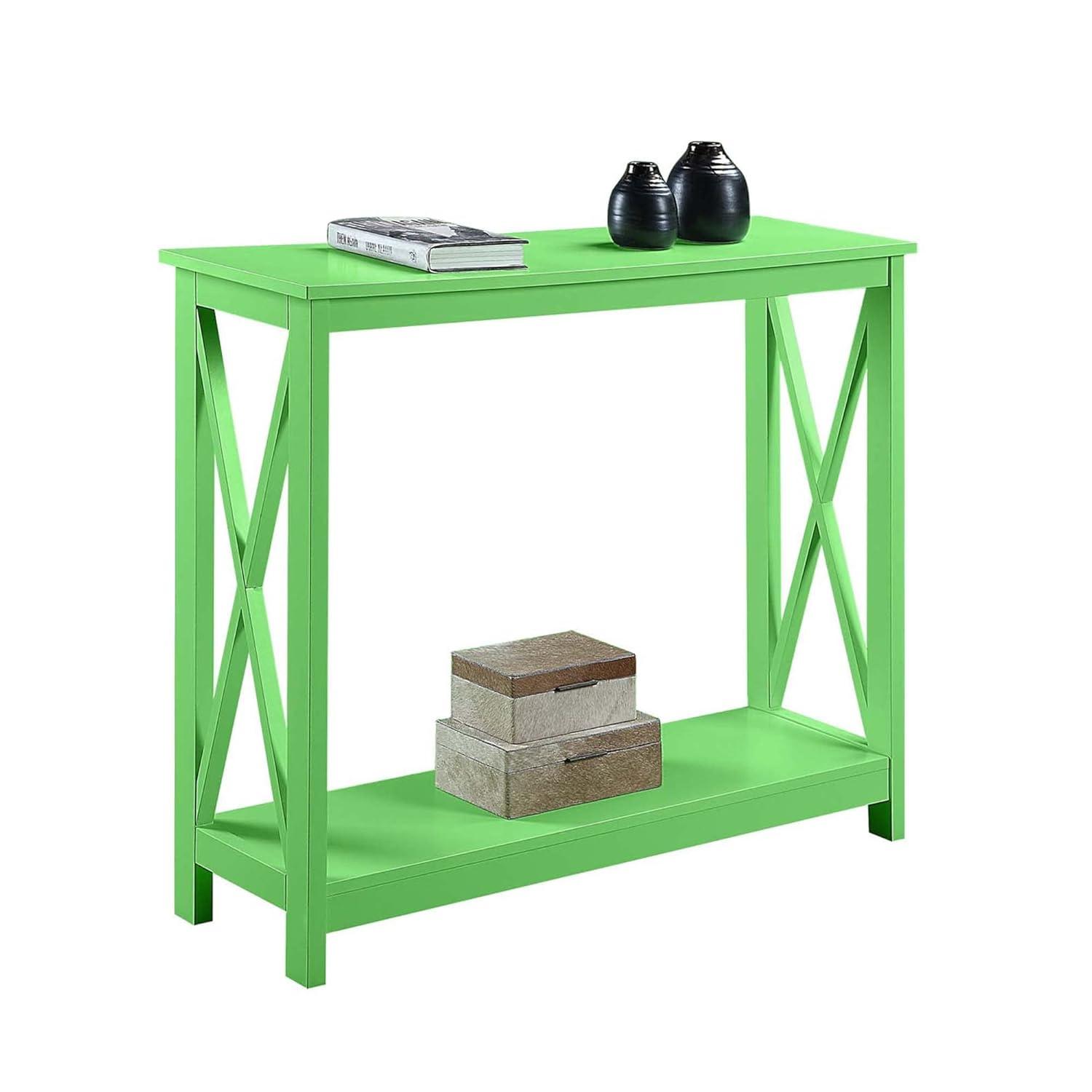 Convenience Concepts Oxford Console Table with Shelf, Lime Wood Finish