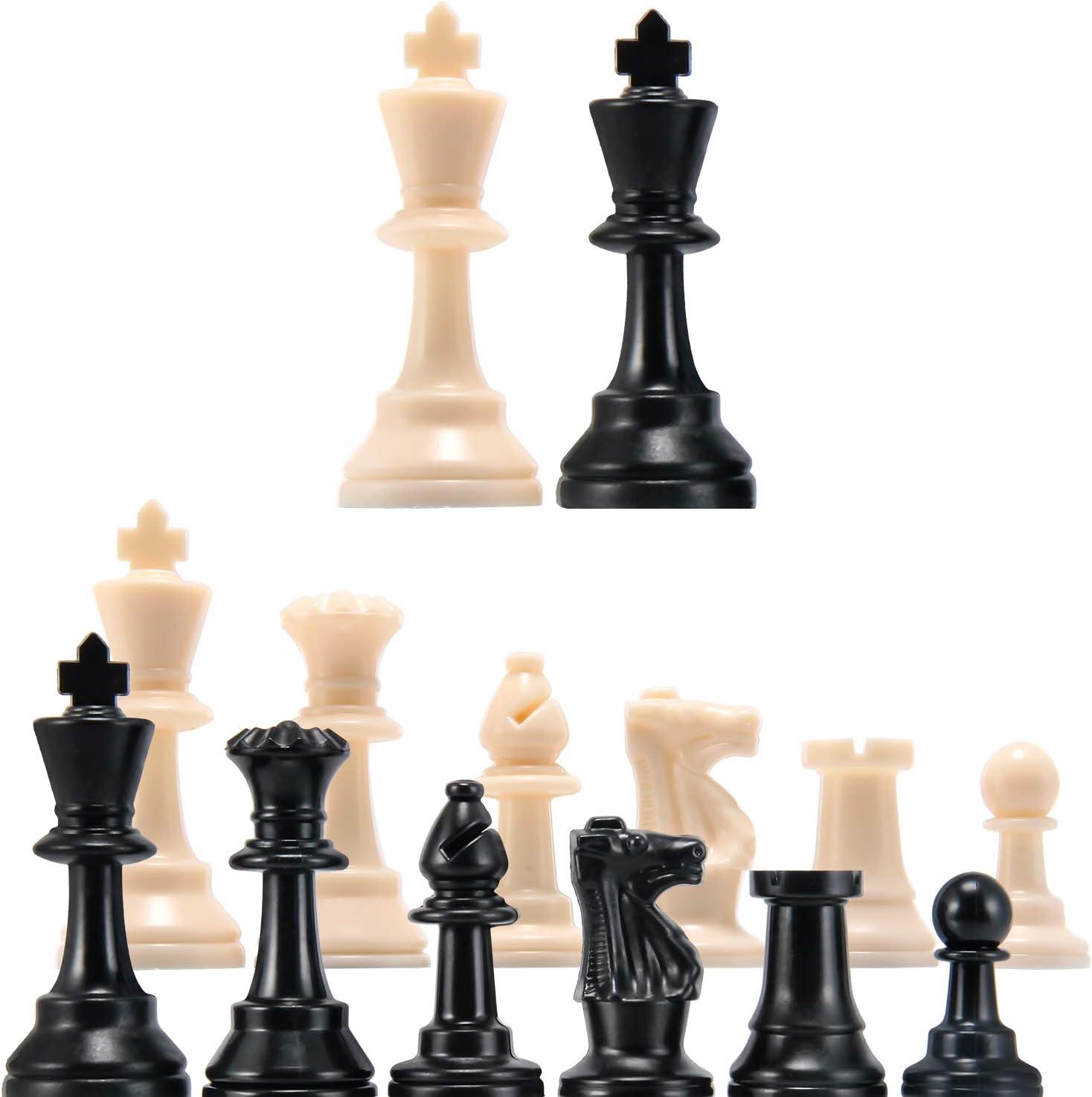 Amerous Chess Pieces, Chessmen with 3.75” King Height, Figure Figurine Chess Pawns for Chess Board Game - Pieces Only C49