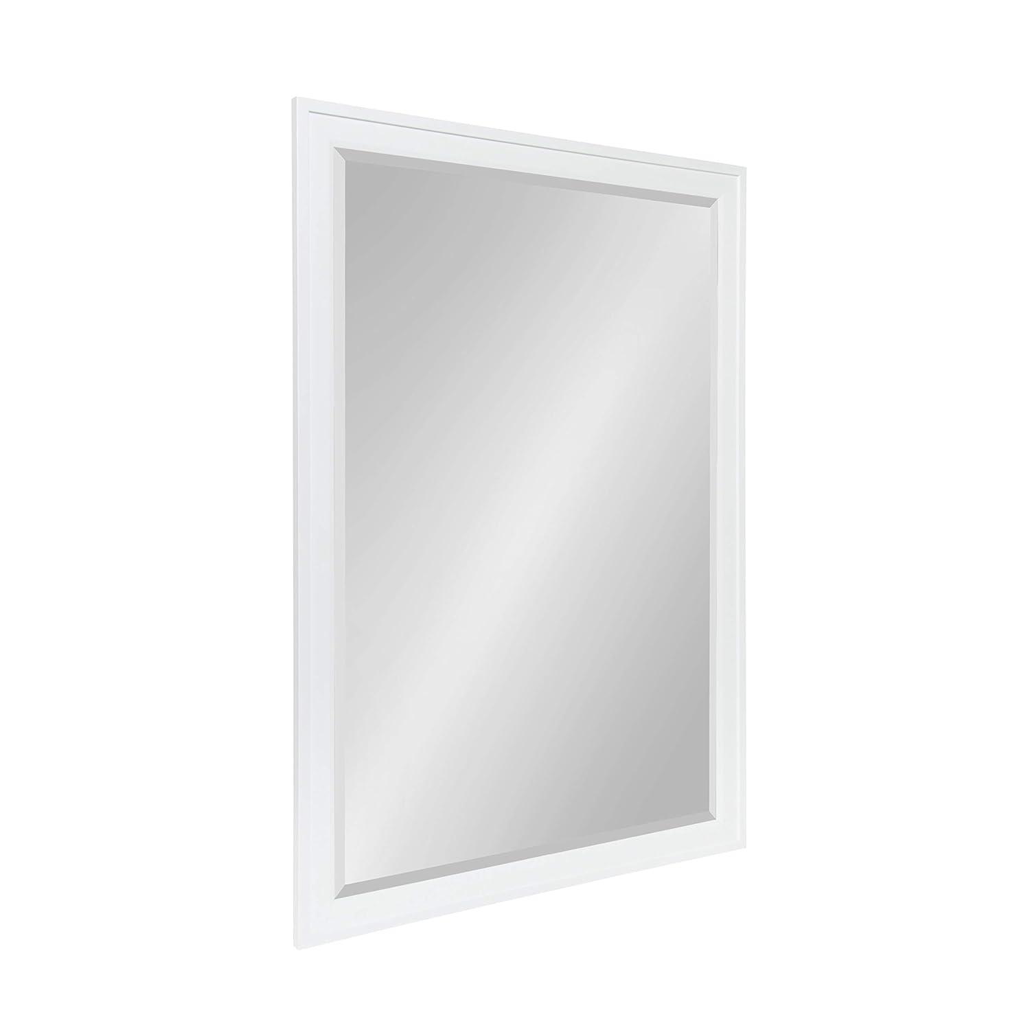27.5" x 39.5" Bosc Rectangle Wall Mirror White - DesignOvation: Polystyrene Frame, No Assembly Required