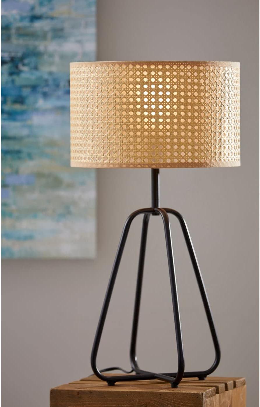 Colton 25" Bronze Table Lamp with Woven Shade