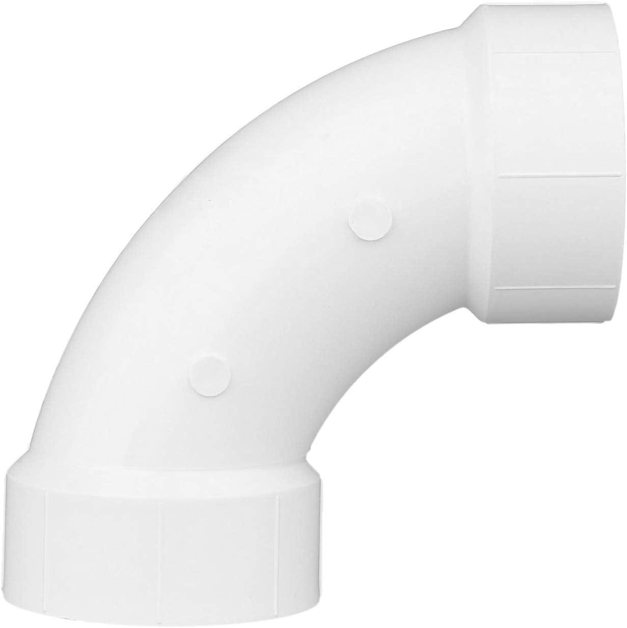 Plastic Pipe Fitting, DWV  Long Sweep Elbow, 90 Degree, PVC, 3-In.