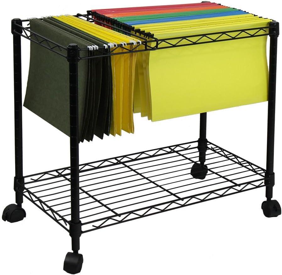 Oceanstar Portable 1-Tier Metal Rolling File Cart