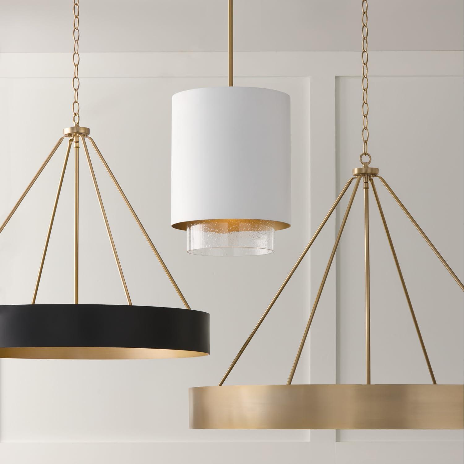 Matte Brass 6-Light Cylindrical Chandelier