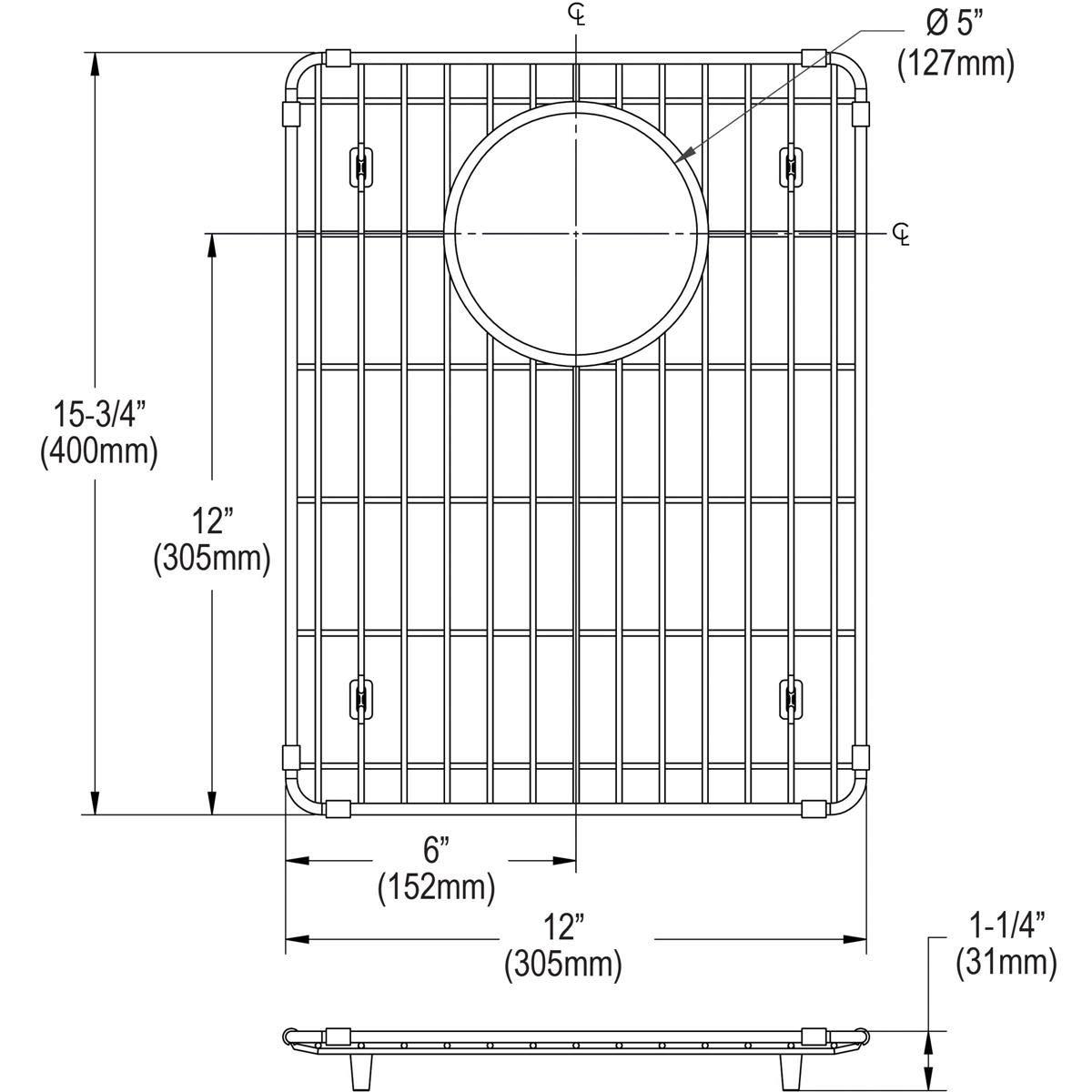 12" x 15.75" Sink Grid