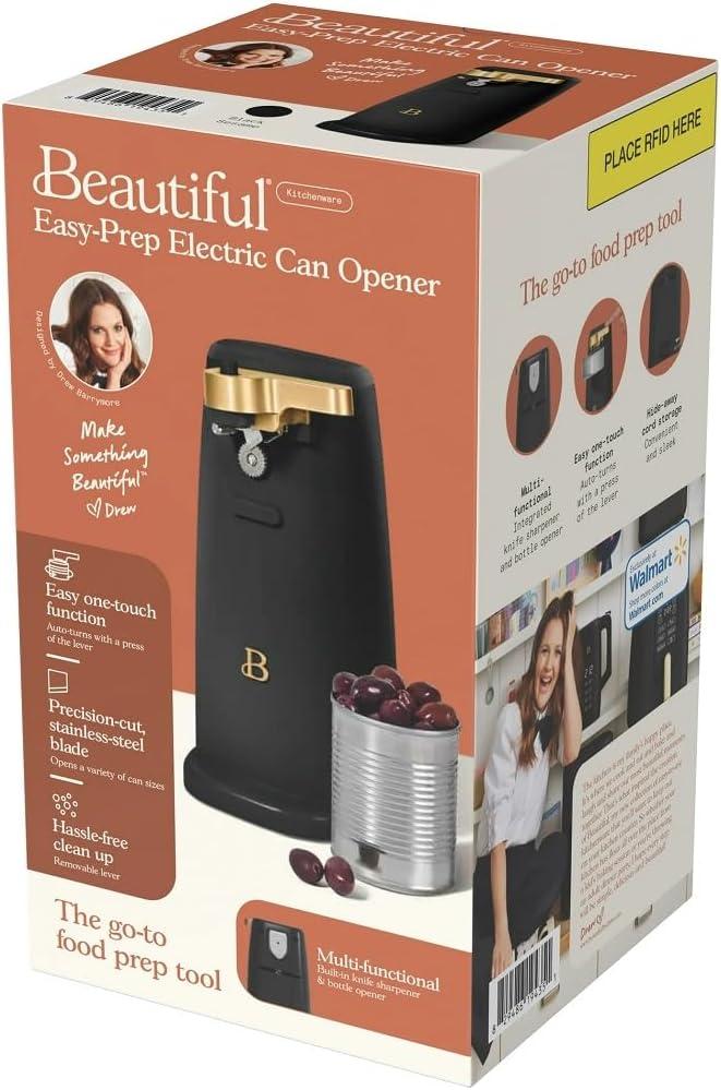 Beautiful Easy-Prep Electric Can Opener, Black Sesame by Drew Barrymore