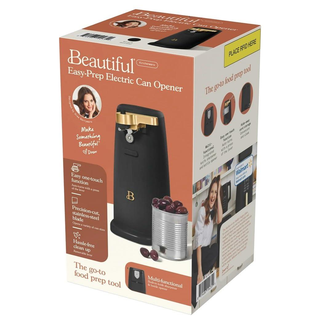 Beautiful Easy-Prep Electric Can Opener, Black Sesame by Drew Barrymore